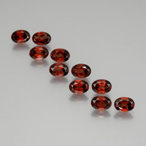 Gemas de granate almandino rojo natural de 9,47 ct, corte óvalo, VS