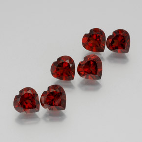 Gemas de granate almandino rojo oscuro natural de 9,63 ct, forma de corazón, VS