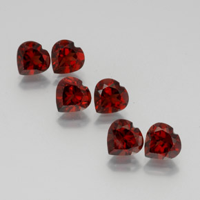 Gemas de granate almandino rojo oscuro natural de 9,63 ct, forma de corazón, VS