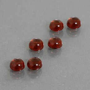 Gemas de granate almandino rojo natural de  ct, corte redondo, transparente