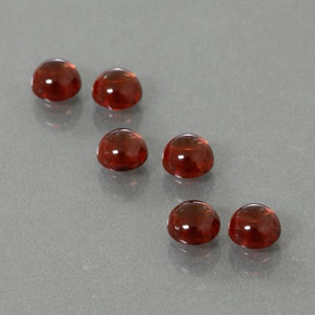 Gemas de granate almandino rojo natural de  ct, corte redondo, transparente