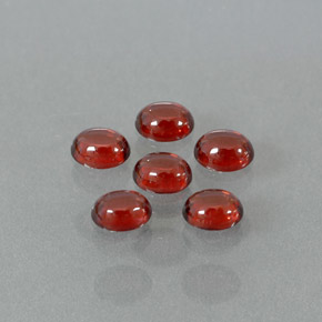 Gemas de granate almandino Roja natural de  ct, Corte Óvalo, Transparente