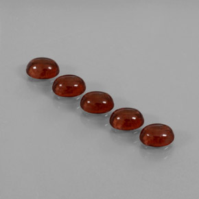 Gemas de granate almandino Roja natural de  ct, Corte Óvalo, Transparente