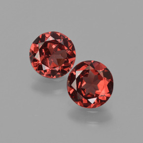 Gemas de granate almandino rojo natural de  ct, corte redondo, VS