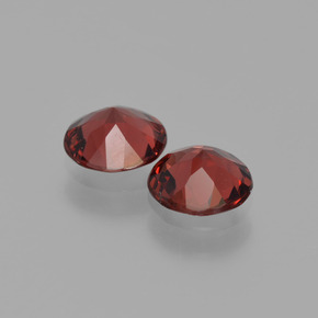 Gemas de granate almandino rojo natural de  ct, corte redondo, VS