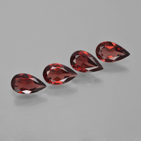 Gemas de granate almandino rojo natural de  ct, en forma de pera, VS