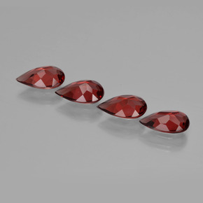 Gemas de granate almandino rojo natural de  ct, en forma de pera, VS