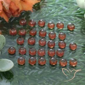 Gemas de Granate almandino Rojo cálido natural de 6.16 ct, Redondo, Transparente