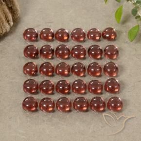 Gemas de Granate almandino Rojo carmesí intenso natural de 5.61 ct, Redondo, Transparente