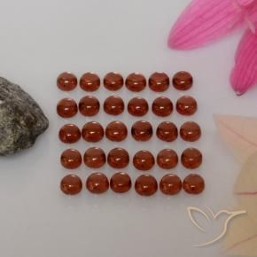 Gemas de Granate almandino Rojo rosado oscuro natural de 5.86 ct, Redondo, Transparente