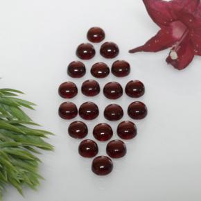 Gemas de granate almandino rojo natural de 3,87 ct, corte redondo, transparente