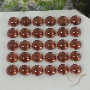 Gemas de Granate almandino Rojo carmesí intenso natural de 5.44 ct, Redondo, Transparente