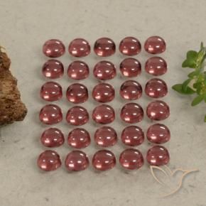 Gemas de Granate almandino Rojo oscuro natural de 5.38 ct, Redondo, Transparente