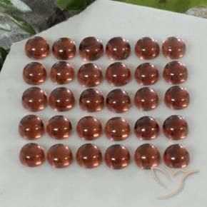 Gemas de Granate almandino Rojo oscuro natural de 6.04 ct, Redondo, Transparente