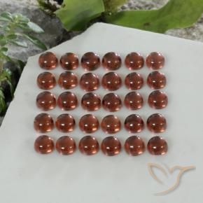 Gemas de Granate almandino Rojo oscuro natural de 6.04 ct, Redondo, Transparente