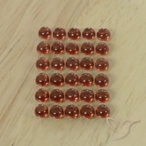 Gemas de Granate almandino Rojo oscuro natural de 5.75 ct, Redondo, Transparente