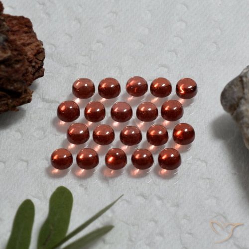 Gemas de granate almandino rojo rosado oscuro natural de 3,79 ct, corte redondo, transparente