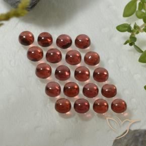 Gemas de Granate almandino Rojo vino natural de 3.99 ct, Redondo, Transparente