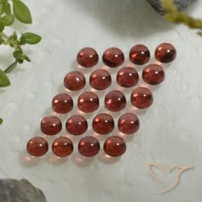 Gemas de Granate almandino Rojo vino natural de 3.99 ct, Redondo, Transparente