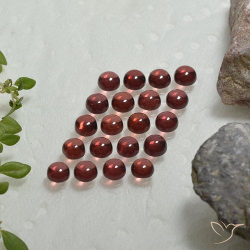 4.00ctw Natural Rojo vino intenso Granate almandino, Redondo, Transparente