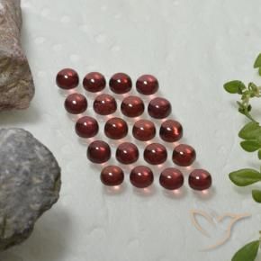 Gemas de Granate almandino Rojo vino intenso natural de 4.00 ct, Redondo, Transparente