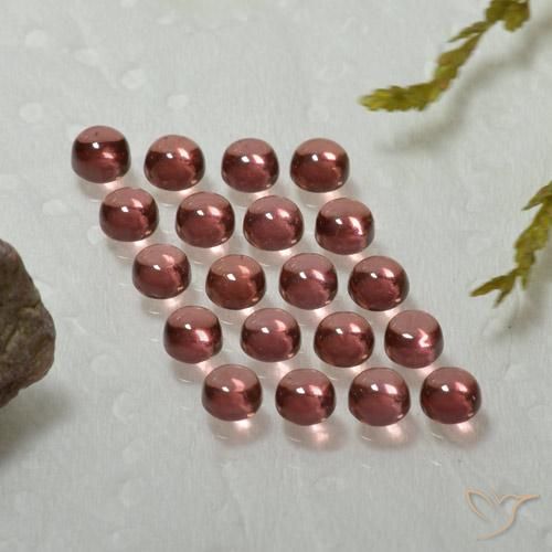 Gemas de Granate almandino Rojo vino natural de 4.10 ct, Redondo, Transparente