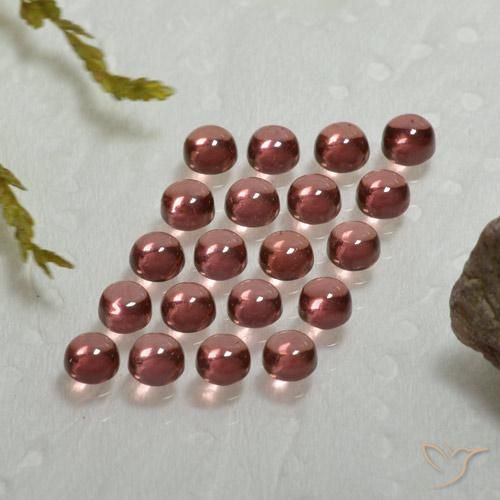 Gemas de Granate almandino Rojo vino natural de 4.10 ct, Redondo, Transparente