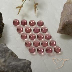 Gemas de Granate almandino Rojo medio natural de 3.84 ct, Redondo, Transparente