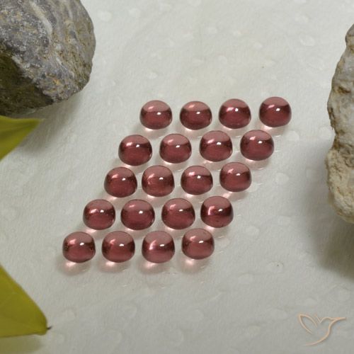 Gemas de granate almandino Rojo medio natural de 3.48 ct, Corte Redondo, Transparente