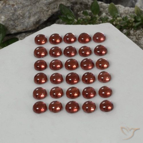 5.04ctw Natural Rojo carmesí intenso Granate almandino, Redondo, Transparente