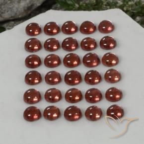Gemas de Granate almandino Rojo carmesí intenso natural de 5.04 ct, Redondo, Transparente