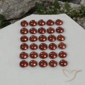 Gemas de Granate almandino Rojo carmesí intenso natural de 5.04 ct, Redondo, Transparente