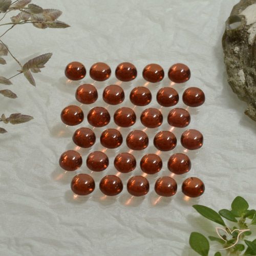 Gemas de granate almandino Rojo rosado oscuro natural de 4.98 ct, Corte Redondo, Transparente