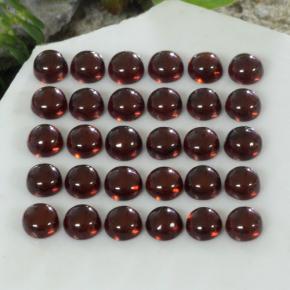 Gemas de granate almandino rojo natural de 5,97 ct, corte redondo, transparente