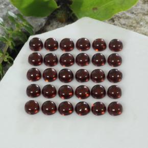 Gemas de granate almandino rojo natural de 5,97 ct, corte redondo, transparente