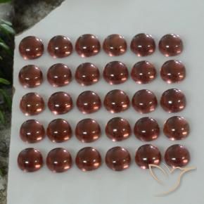 Gemas de Granate almandino Rojo oscuro natural de 5.69 ct, Redondo, Transparente