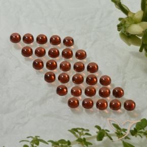 Gemas de Granate almandino Rojo carmesí intenso natural de 5.91 ct, Redondo, Transparente