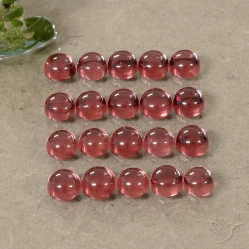 Gemas de Granate almandino Rojo vino intenso natural de 4.15 ct, Redondo, Transparente
