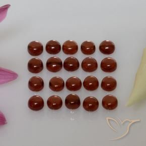 Gemas de Granate almandino Rojo oscuro natural de 4.10 ct, Redondo, Transparente