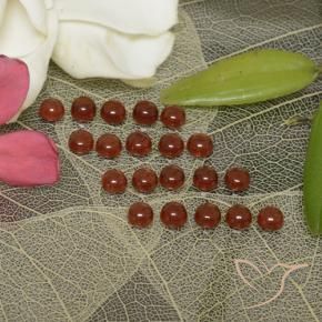 Gemas de Granate almandino Rojo medio natural de 4.17 ct, Redondo, Transparente