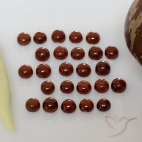 Gemas de Granate almandino Rojo medio natural de 5.22 ct, Redondo, Transparente