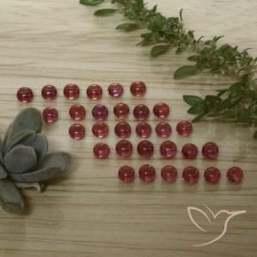 Gemas de Granate almandino Rojo medio natural de 4.83 ct, Redondo, Transparente