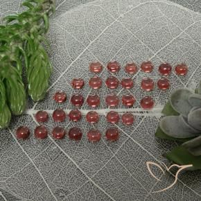 Gemas de Granate almandino Rojo escarlata claro natural de 5.95 ct, Redondo, Transparente