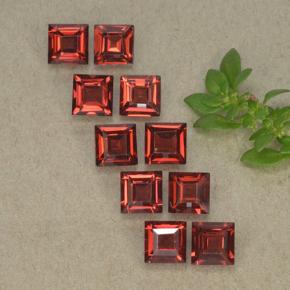 Gemas de granate almandino rojo medio natural de 4,37 ct, cuadrado, VVS-VS