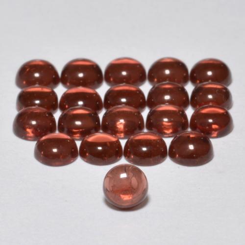 Gemas de granate almandino rojo oscuro natural de 3,23 ct, corte redondo, transparente