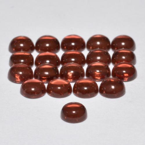 Gemas de granate almandino rojo oscuro natural de 3,23 ct, corte redondo, transparente