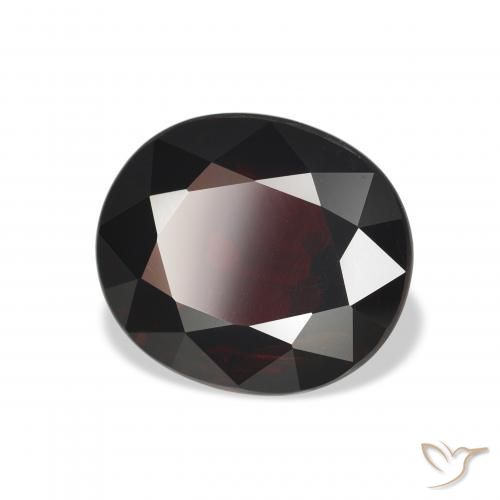 Granate almandino Rojo negruzco natural de 6.21 ct, Ovalada, VS