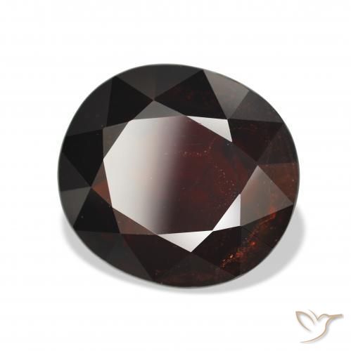 Granate almandino Rojo negruzco natural de 18.33 ct, Ovalada, VVS-VS