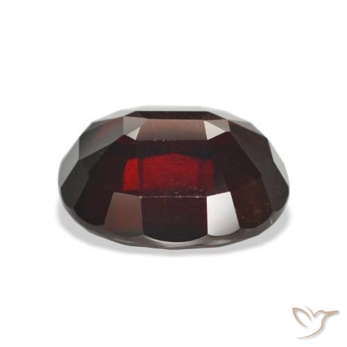Granate almandino Rojo negruzco natural de 18.33 ct, Ovalada, VVS-VS