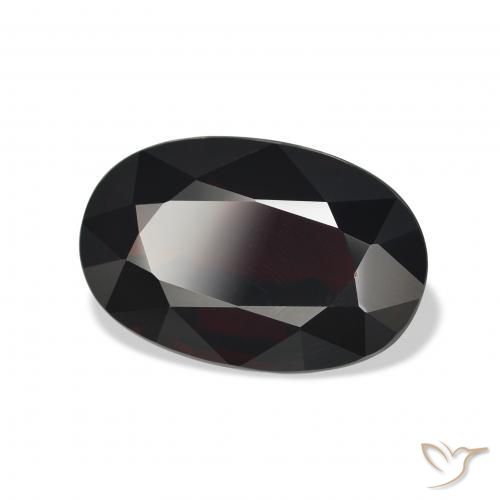 Granate almandino Rojo negruzco natural de 11.55 ct, Ovalada, VVS-VS